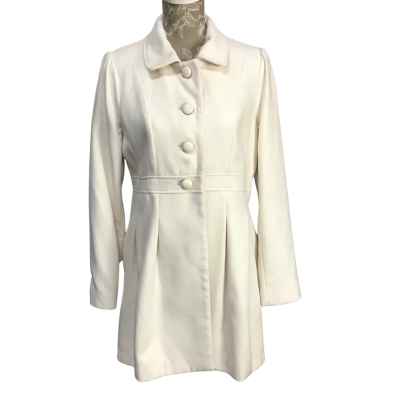 Dotti Womens  Size 12 Cream Waisted Winter Coat 