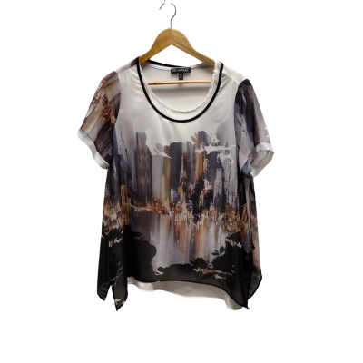 Picadilly Womens  Size L White Pattern Top