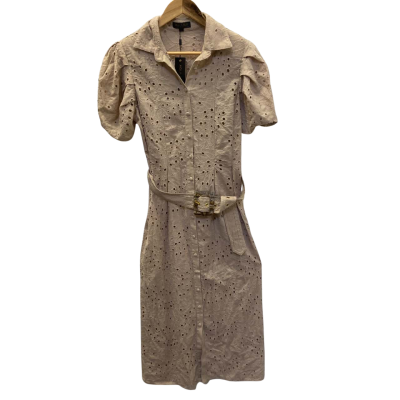 *NEW* Aqua Blu Australia Women's Size L/12AU Audrey Dress Beige + Tie Belt (RRP $379.99)