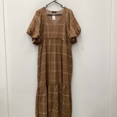  Womens Prettybird, Casual Dress lightbrown / Gingham size 8 