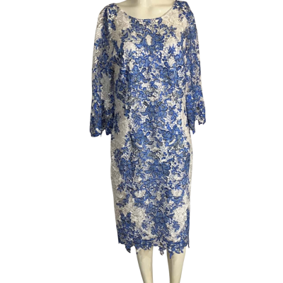 Mei Mei Womens  Size 18 Cocktail Dress Blue / White 