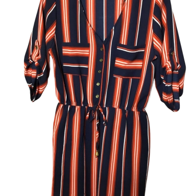 Arlene Womens  Size M Midi Dress Navy Blue / Red 