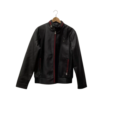 SUPERLATIVE FASHION Mens  Size L Front Zipper Jacket Black  