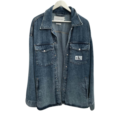 Calvin Klein Jeans Womens Oversiezed Denim Jacket Blue - Size XL