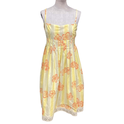 Trelise Cooper Womens  Size 14 Shoestring Strap Dress Yellow 