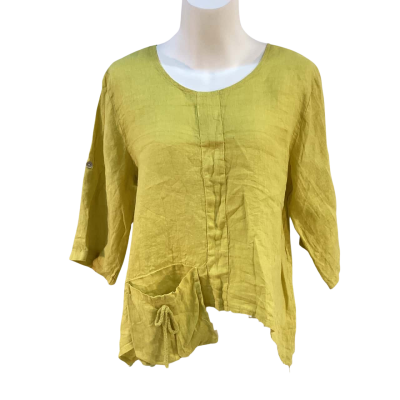 Made in Italy Womens Size S Top Yellow 