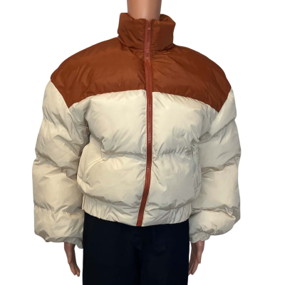 Nasty Gal Womens  Size 10 Puffer Jacket Brown / Cream 