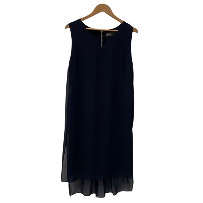Jacqui-E Womens  Size M Midi Dress Navy Blue 