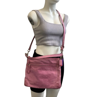 Coach Womens  Top Zip Closure Cross Body Bag Pink  