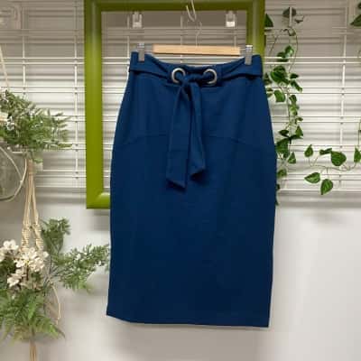 Oxford Womens  Brand new with Tags Size 10 High Waist  / Pencil Skirt Blue 