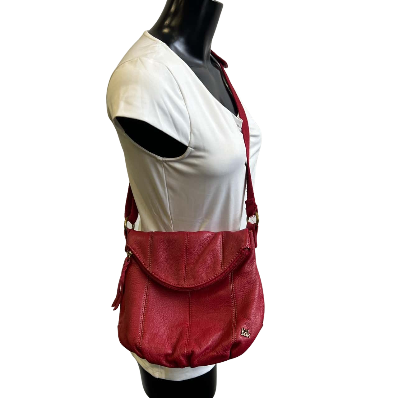 The Sak Womens Soft Leather Crossbody Bag Red (s)