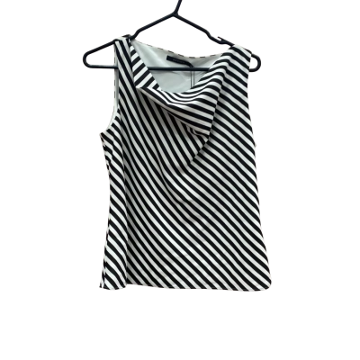 Portmans Womens Size 12 Sleeveless Black & White Stripe Top