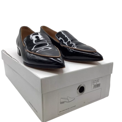 Jo Mercer Womens Size 38 Black Leather Pointed Loafers (Damaged Box)