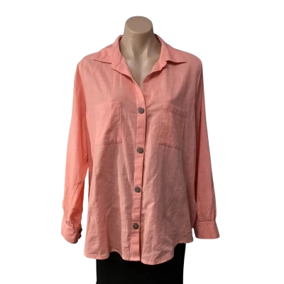 Billabong Womens Size M Pale Orange Long Sleeve Shirt 