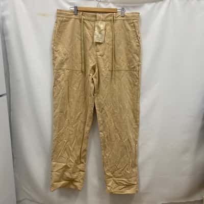 Beotyshow Women's Linen Pants Size XL Beige BNWT