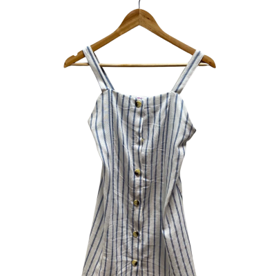 Mango Girls White & Blue Stripe Dress