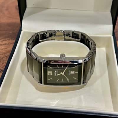Loyal Enigma Black Silver Stainless Steel Watch 