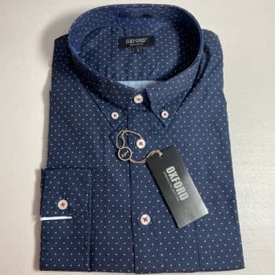 Oxford Mens  Size L Long Sleeve Shirt Navy