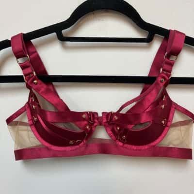 Honey Birdette Womens  Size 12C Bra Red/ Burgundy