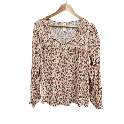 Kivari Womens  Size 12 Blouse Animal print / Brown 
