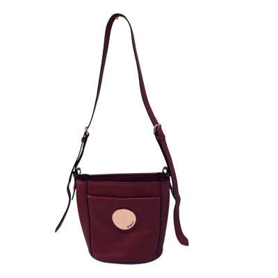 Mimco Womens Waver Red/brown Leather Bucket Bag