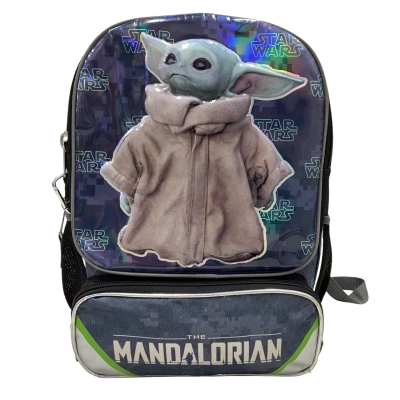 Disney Star Wars - The Mandalorian Grogu Baby Yoda Kids Backpack - Green & Blueish/Grey