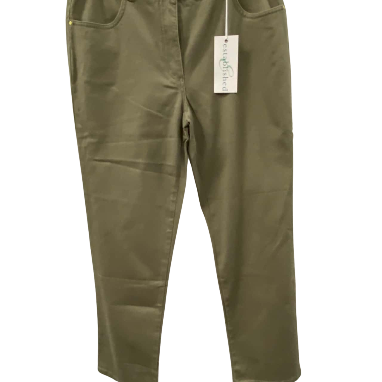 Established Womens Olive Green Straight Leg Pants/Jeans, Size 12