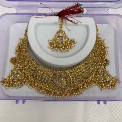 Unbranded Women's Indian Jewellery SET (Choker Necklace +Earrings+Tika) Costume Jewellery 
