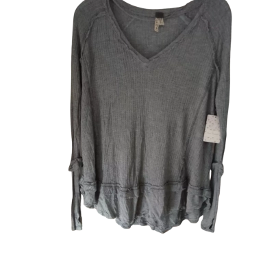 Free People Womens  Size XS Long Sleeve Top Grey 
