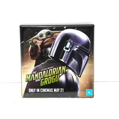 Very Collectable Star Wars Mandalorian and Grogu Magnet 5cm x 5cm - Very Strong Magnet  (brica shelf))