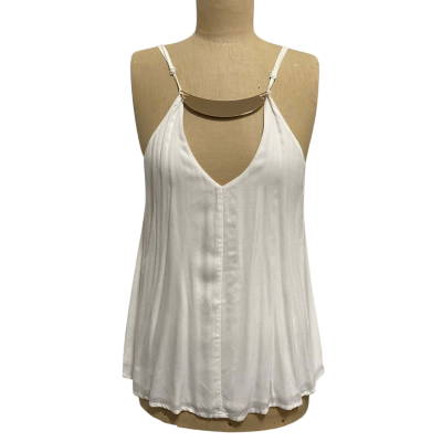 Miss Cocoa Size 10 Singlet Top Off White 