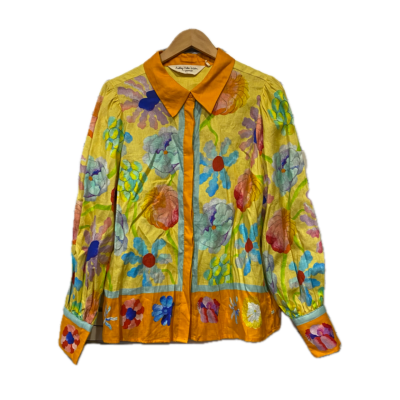 Audrey Helen Weber * Gorman Womens button up shirt Size 14 Blue / Burnt Orange / Green / Multicoloured / Peach 