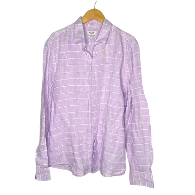 Marcs Womens  Size L Long Sleeve Shirt Blue / Purple / Striped / White 