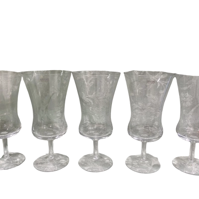 Vintage Krosno Crystal Parfait/ Wine Glasses