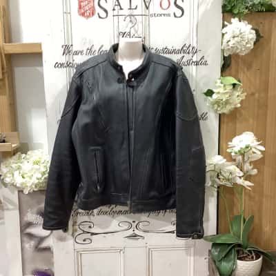  100% GENUINE SUPERIOR QUALITY HEAVY BIKER LEATHER JACKET!! Mens  Size XXXXL Biker / Leather Jacket / Winter Jacket Black  