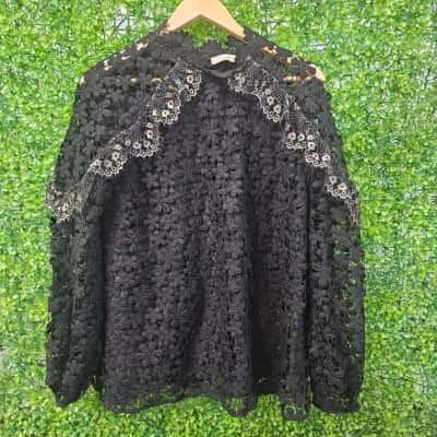 Stevie May Womens  Size M Long Sleeve Shirt Black  