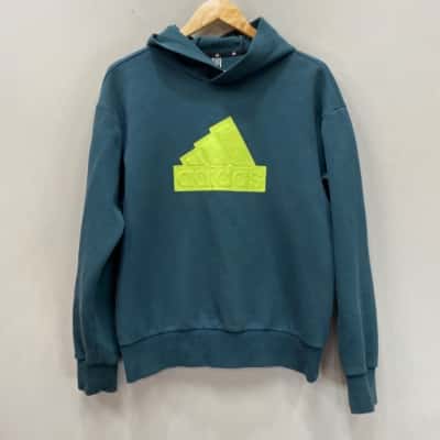 Adidas Mens  Size S Hoodie Green with puffed logo 