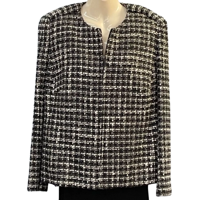 Perri Cutten Womens Size 14 Winter Jacket Black/Pattern/White