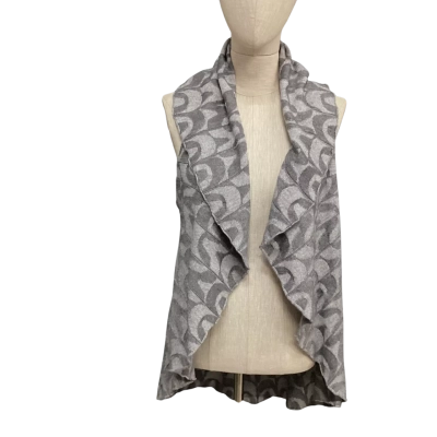  Zaket & Plover Wool Blend Sleeveless Open Vest  Size S Grey 