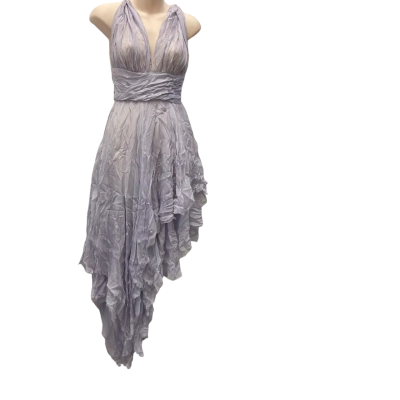 *BNWT* Leo & Lin Women's 'Minerva' Asymmetrical Draped 100% Silk Dress Size 8 - Lavender (RRP $699)