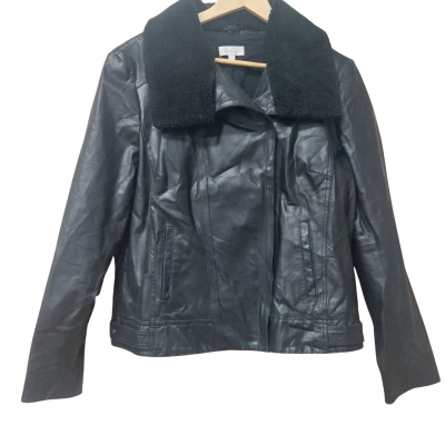 Capture Womens Size 18 Leather Jacket Black  