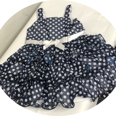 Ollies Place Girls Size 2 Dress Navy Blue / Polka Dot  - NEW