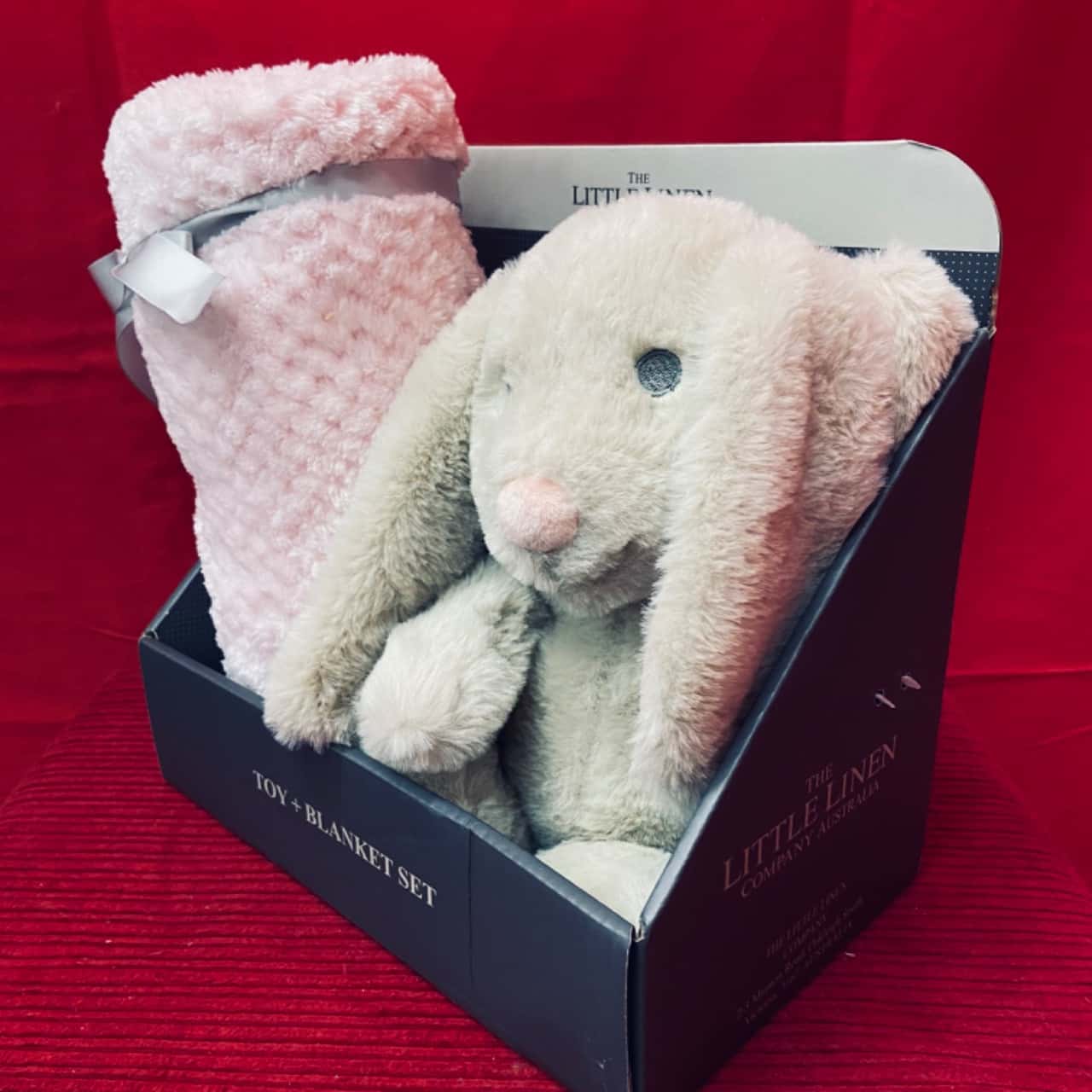 The Little Linen Company Bunny Plush Toy & Blanket Set Pink(s)