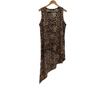 Serafina Womens  Size M Brown & Black Animal print Top