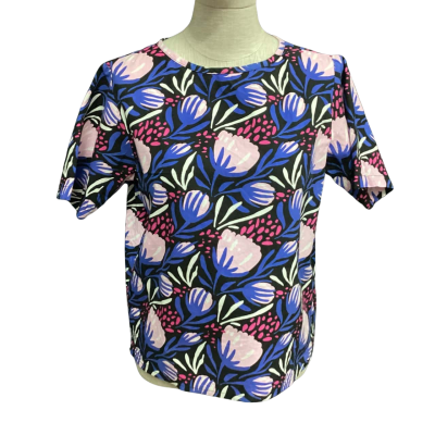 Karma East  Size S Short Sleeve Shirt Floral / Multicoloured Blue