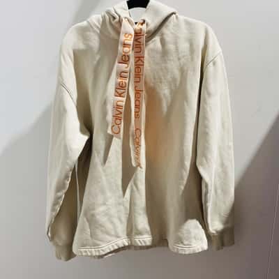 Calvin Klein Jeans Womens  Size M Fleece Jacket Cream / Orange 