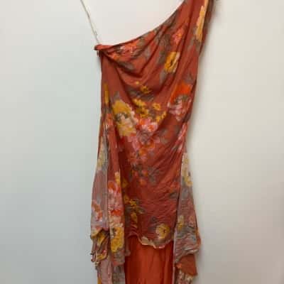 Winona Womens  Size 10 Wrap Dress Burnt Orange / Multicoloured 