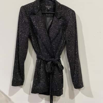 Forever New Womens  Size 12 Open Jacket Black  / Silver 