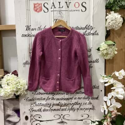 CRESWICK BRAND!  Womens  Size S Button-down Cardigan Pink! STUNNING DARK DUSTY PINK BUTTON DOWN CARDIGAN! VERY WARM! GREAT FOR DAY OR NIGHT! 