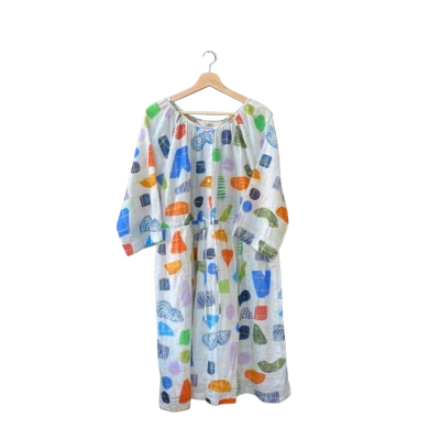 Gorman Size 12 Casual Dress Blue/Gold/Green/Multicoloured/Pattern/White BNWT